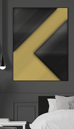 时空的通道抽象黑暗黄渐变色金属肌理装饰画