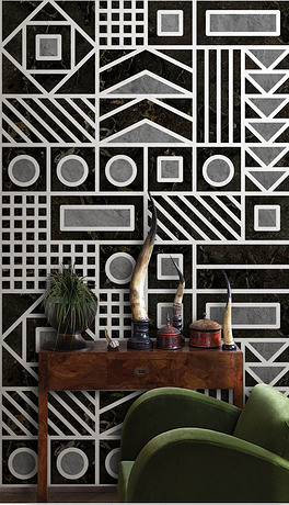 几何瓷砖墙纸