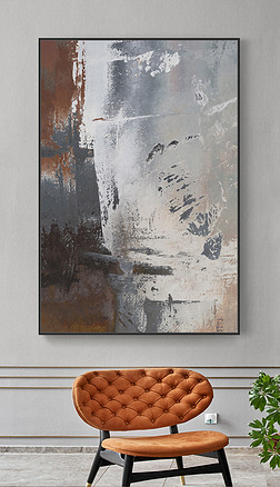 现在抽象画装饰画|现在简约抽象水彩笔触划痕油画客厅轻奢装饰画