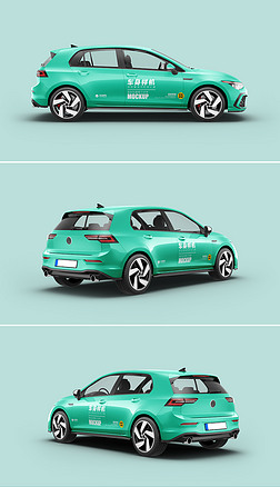 私家车轿车小汽车贴膜车身广告效果图样机