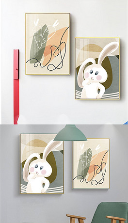 现代简约石来运转几何色块纹理抽象装饰画