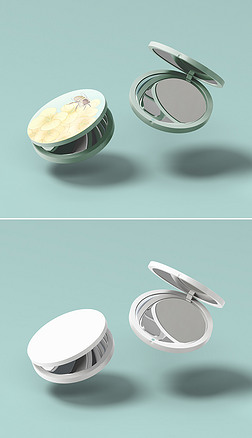 小镜子便携化妆镜图案设计样机