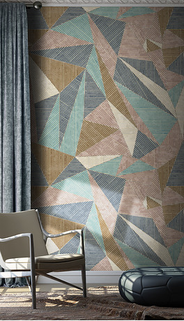 现代简约几何图形线条墙纸壁画墙布图案壁纸