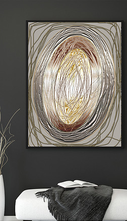 抽象 造型装饰画|白矮星内核抽象青金褐色橄榄造型涂鸦装饰画