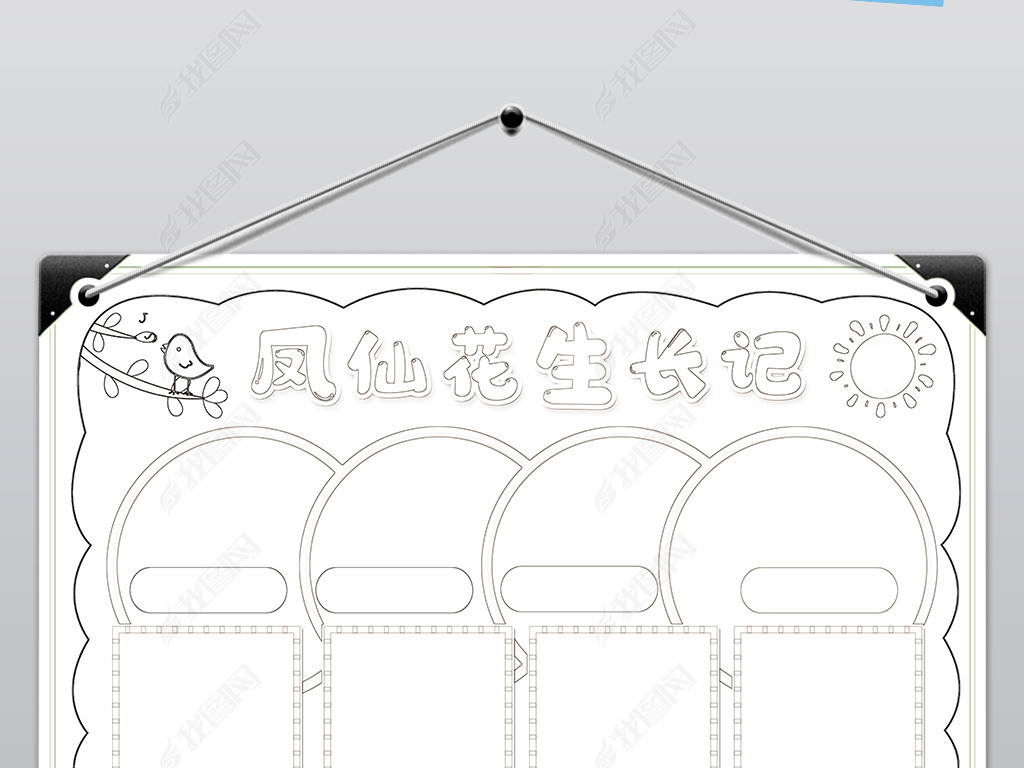 凤仙花生长记录手抄报植物小报小学生电子模板