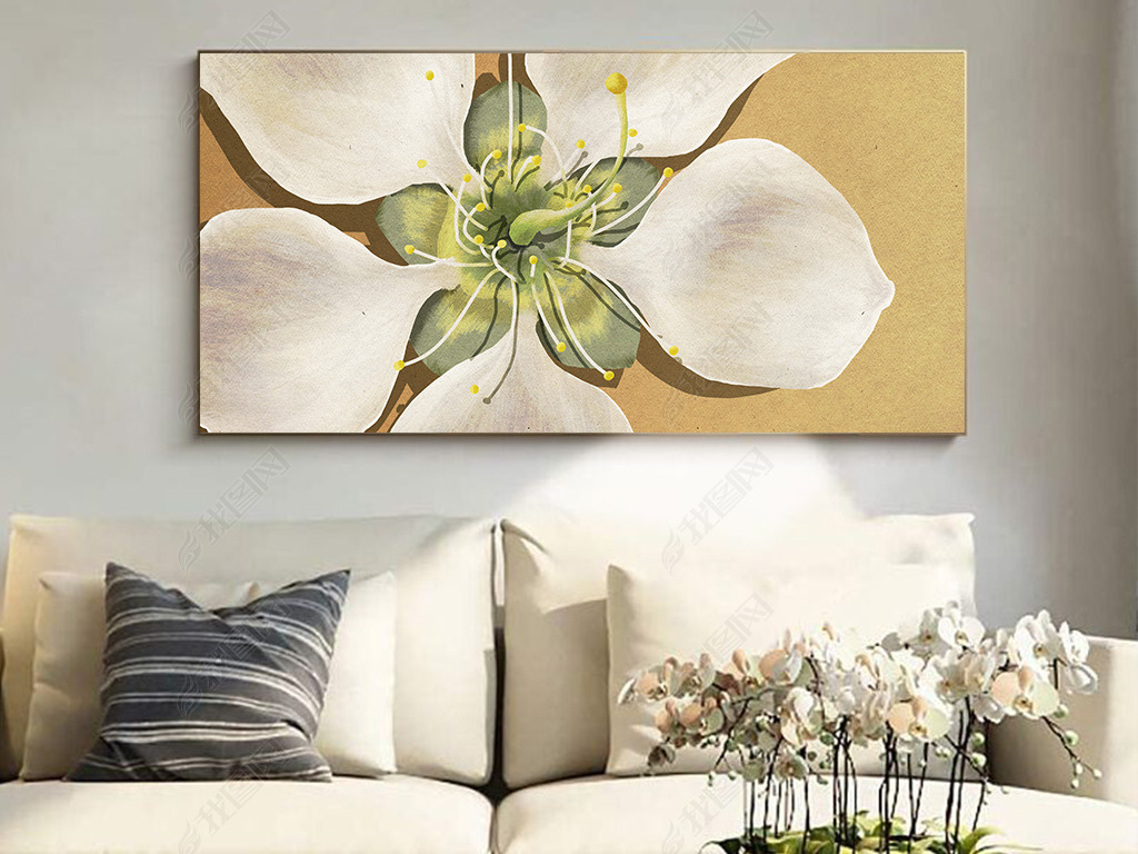 简约花卉特写现代欧式油画客厅玄关装饰画
