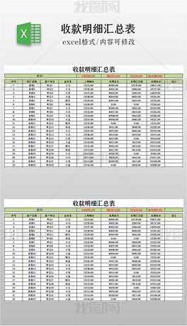 收款明细汇总表
