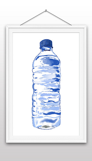 psd水彩质感手绘矿泉水