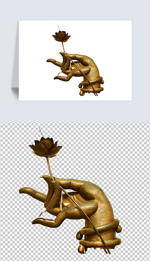 法门佛光雕塑佛手莲花免抠元素png素材