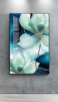 北欧手绘水彩花卉小清新治愈系装饰画