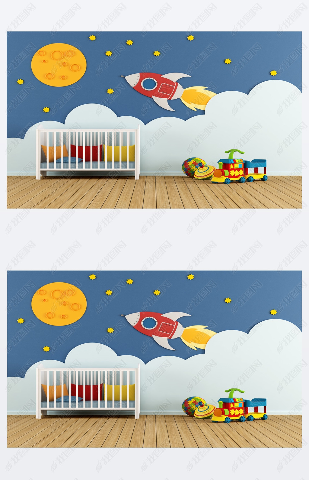 Baby room with cradle