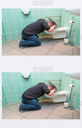 人在厕所里呕吐