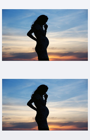 孕妇的侧面影像