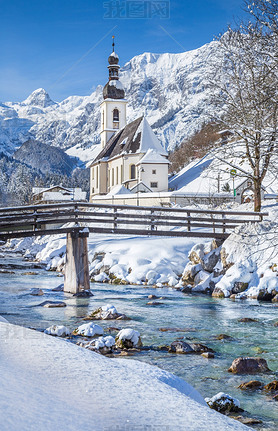 Ramsau in winter, Berchtesgadener Land, Baria, Germany