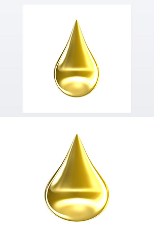 原创金油滴分离上的白色背景
