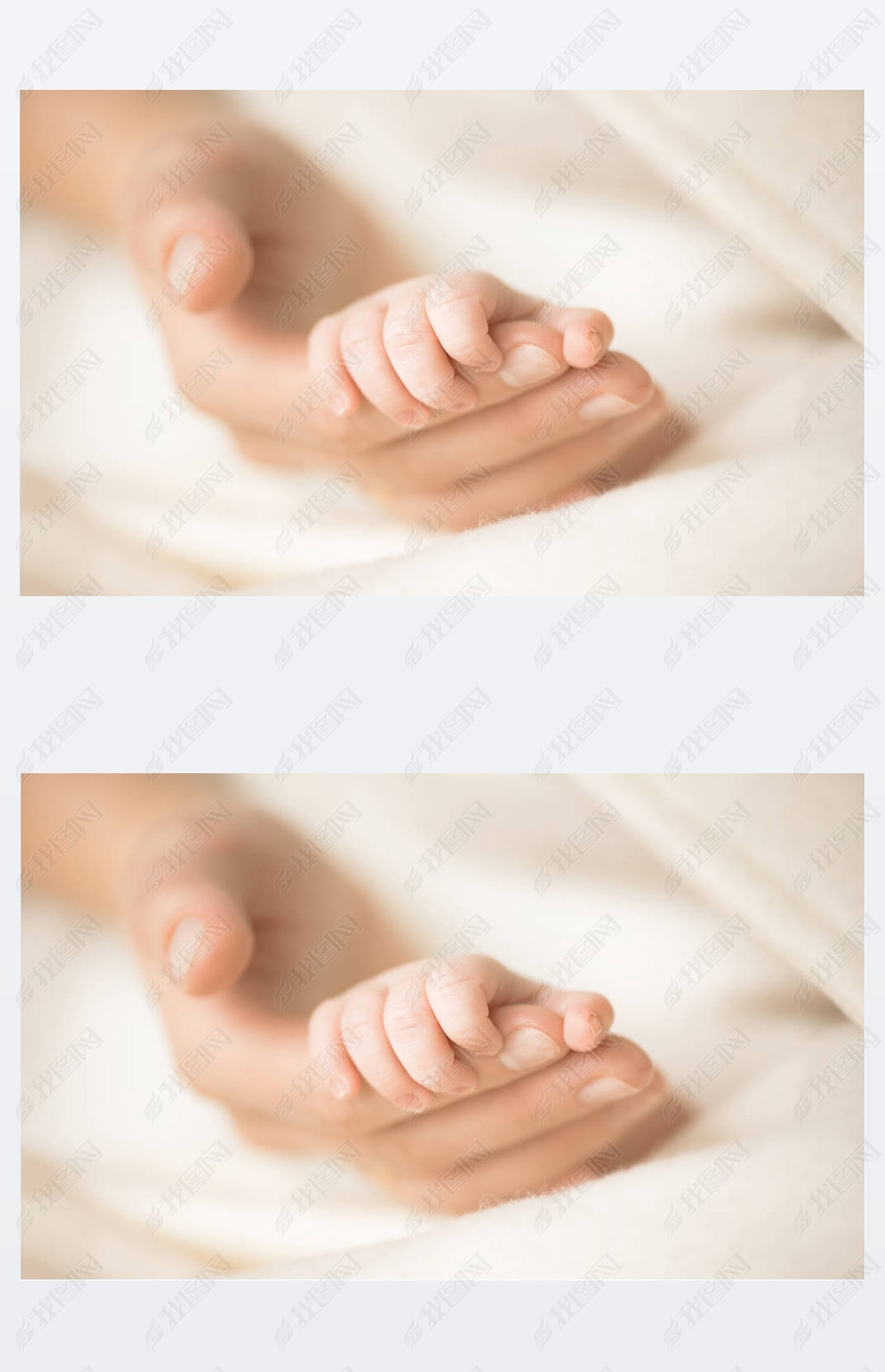 女性手捧着她新生的婴儿手妈妈和她的孩子在一起母性家庭出生的概念