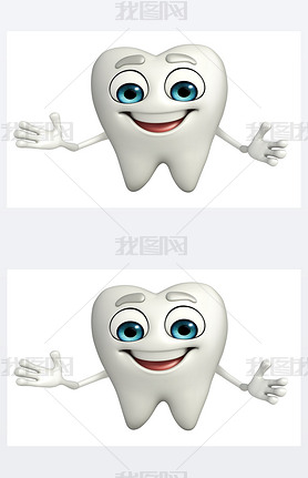 Teeth character is Shake hand