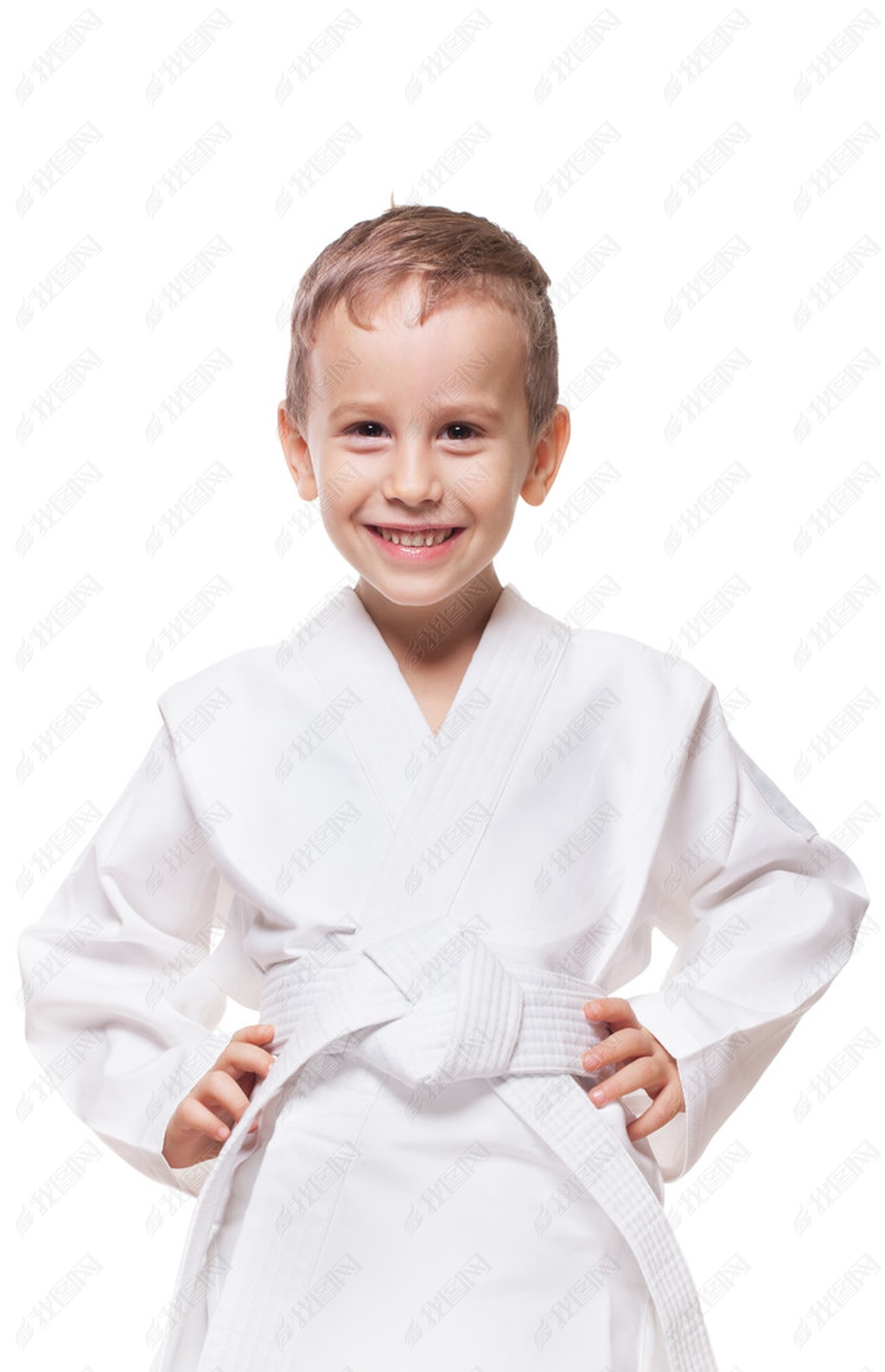 Smiling fighter in kimono