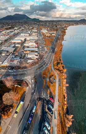 Rotorua Skyline aerial view in winter, New Zealand.