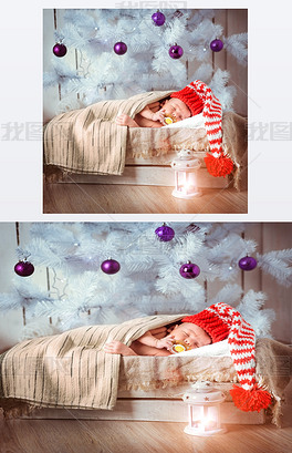 可爱新生婴儿睡觉