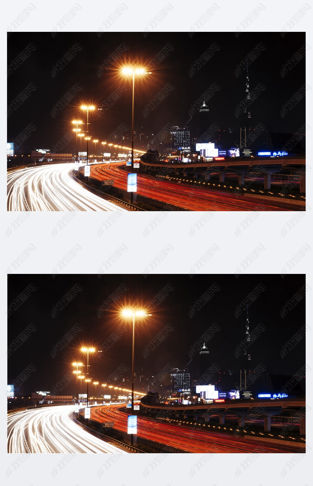 Roads At Night In Dubai