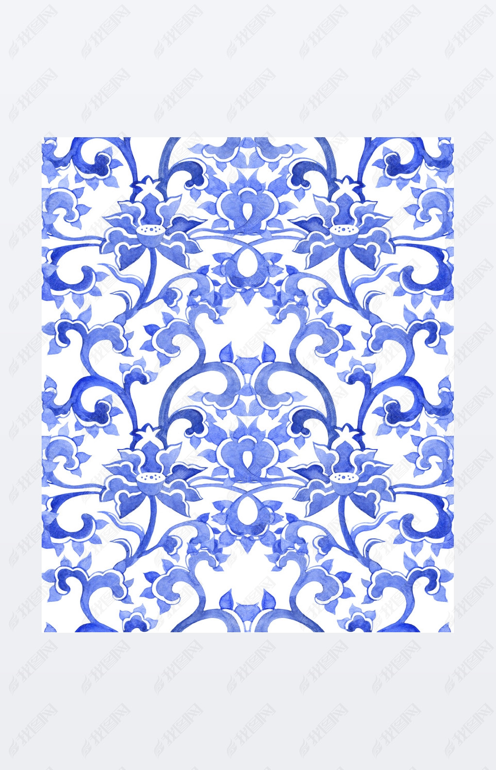 Floral chinese ornamental repeating pattern