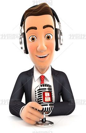 3d businesan radio presenter on air