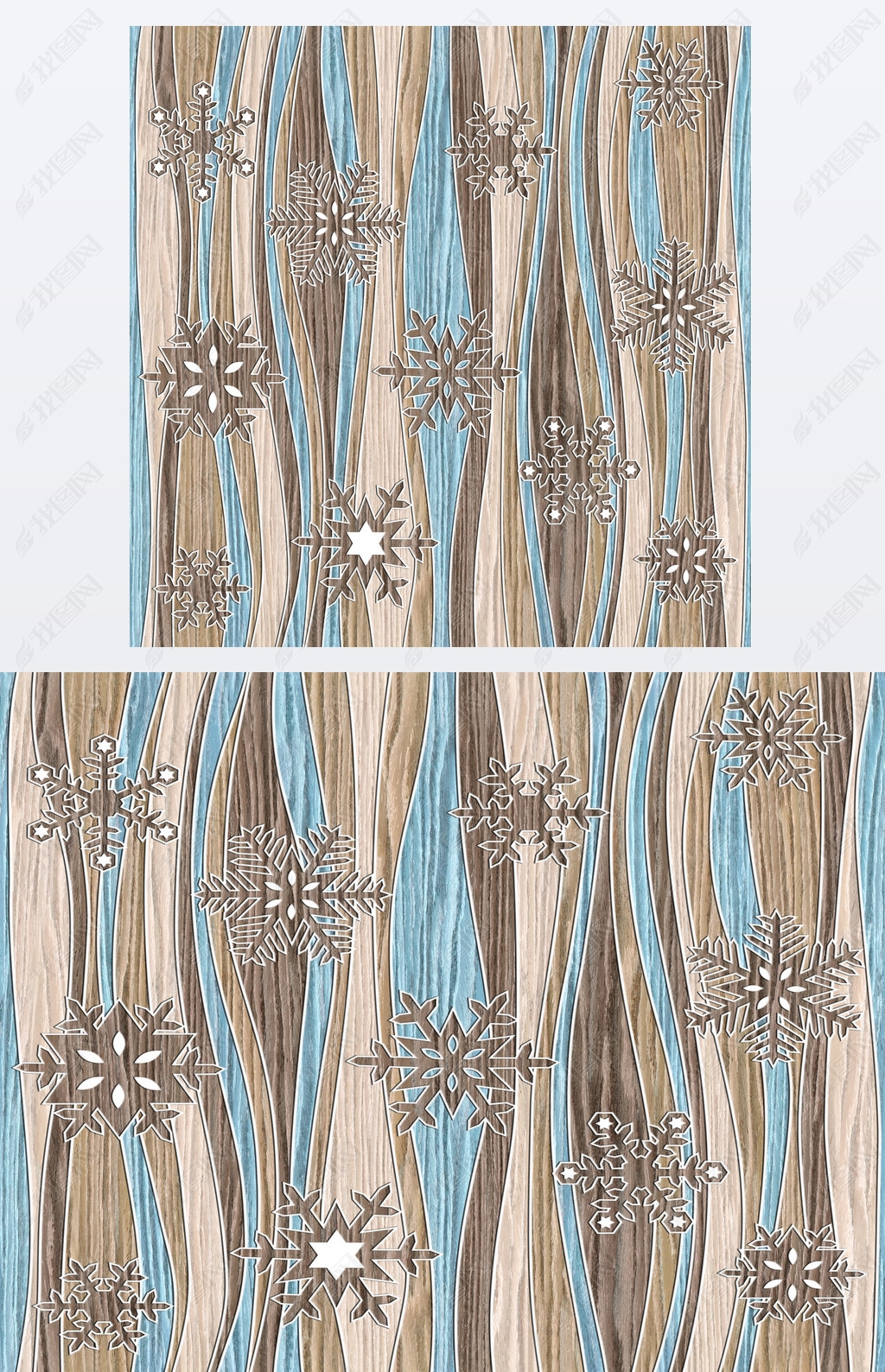 Christmas background with snowflakes - seamless background - wood texture