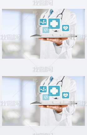 Doctor working with tablet pc