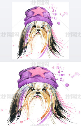 Cute Dog. Dog T-shirt graphics. watercolor Dog illustration. watercolor funny Dog for fashion print,