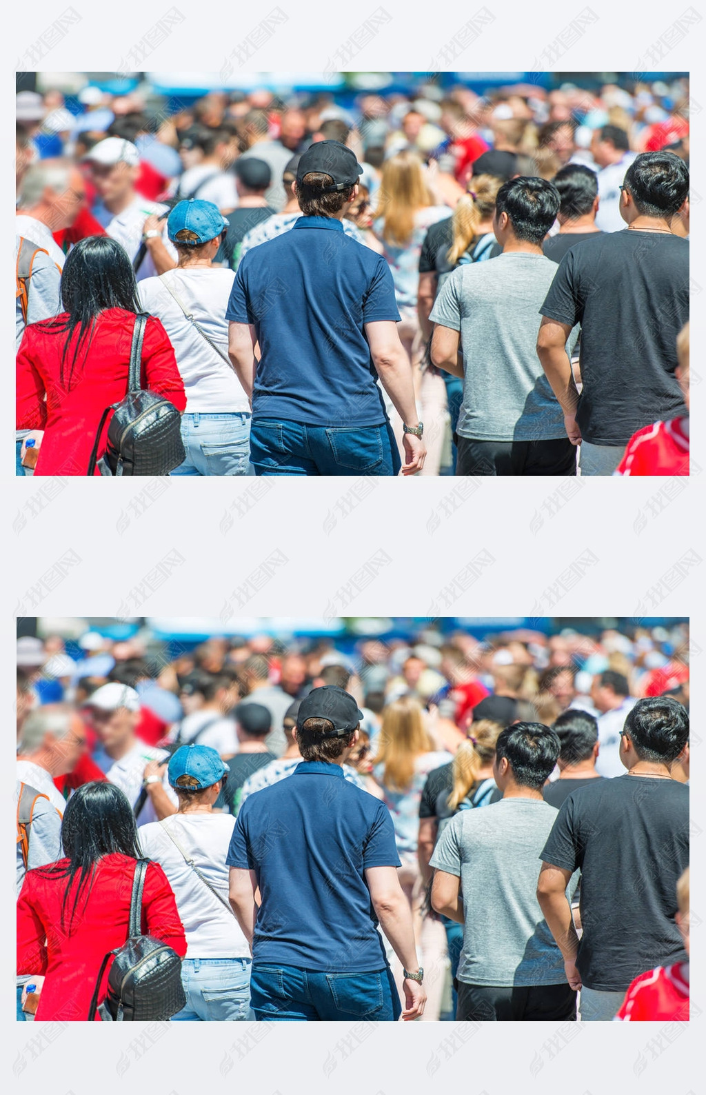 原创在城市街道上行走的人群