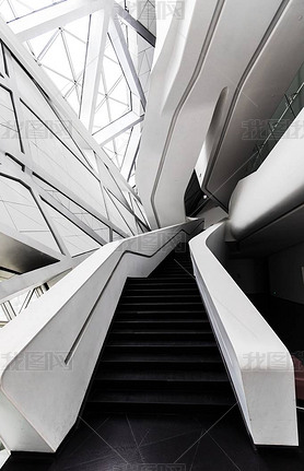 Futuristic interior of one of the architecture's in Guangzhou, China.