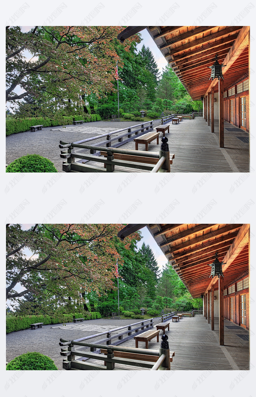 原创在日本花园馆的游廊版权可商用