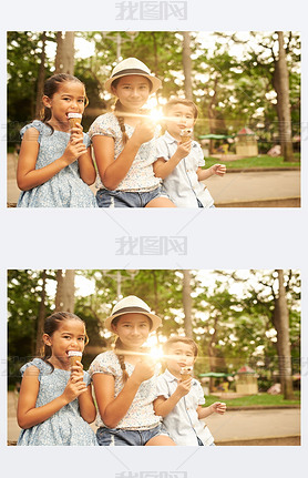 Children sitting on a bench