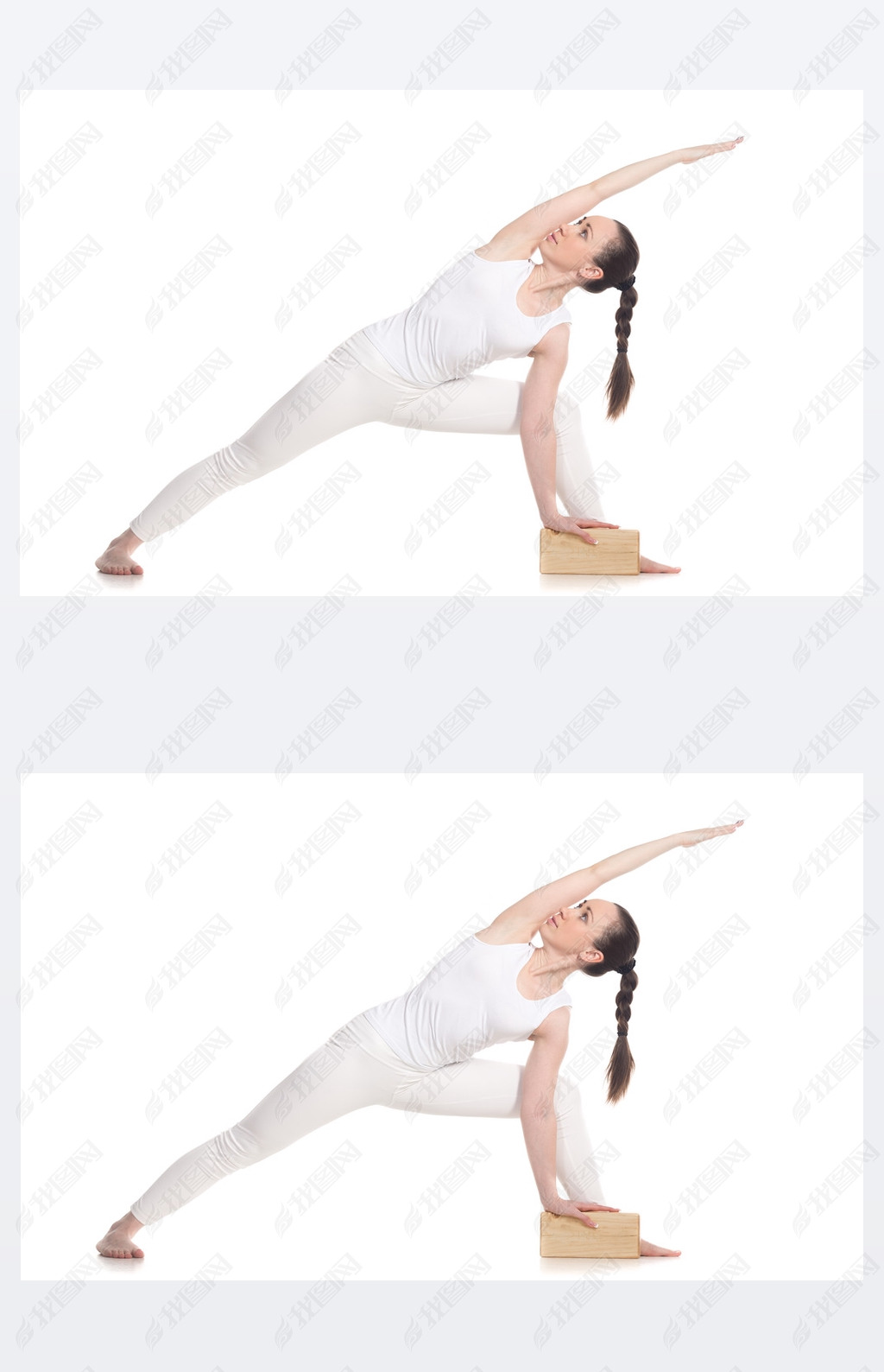 Extended Side Angle Pose Yoga with block