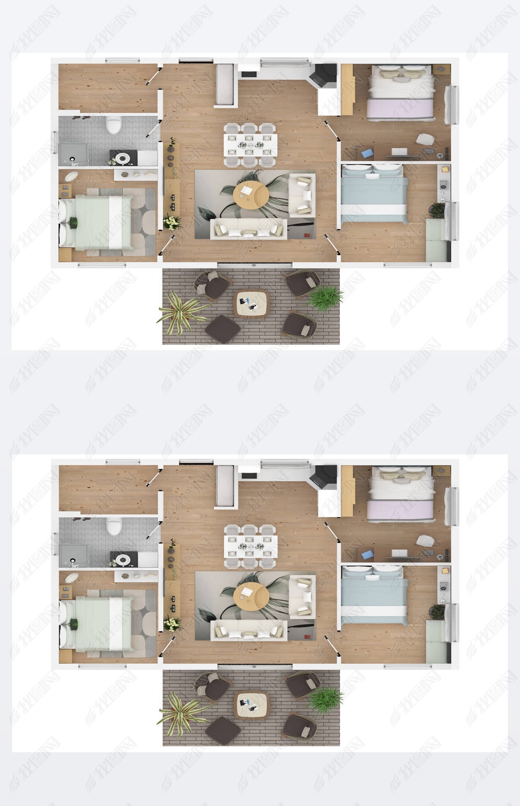 3d rendering of furnished home apartment