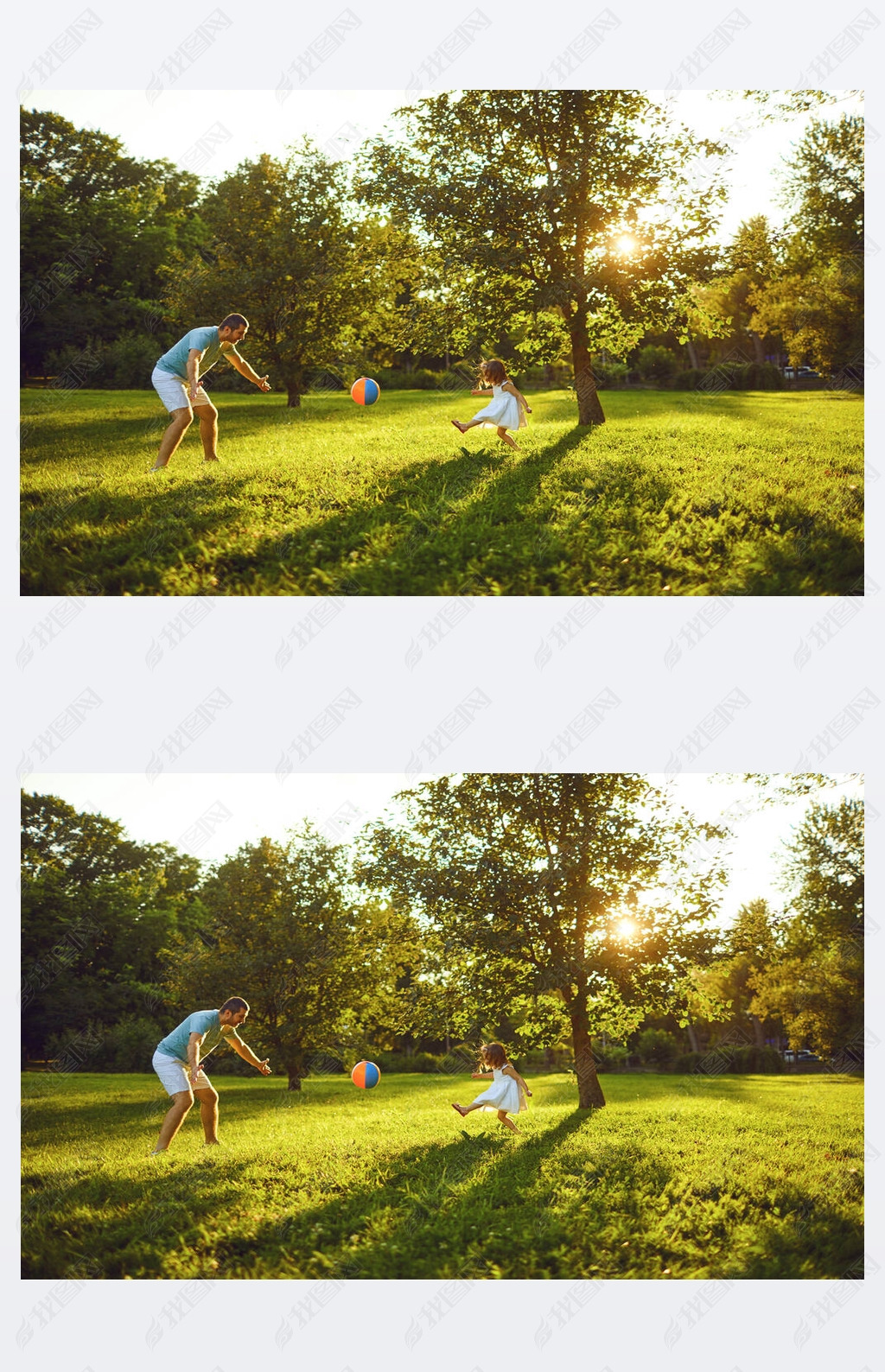 Fathers day. Father plays with his daughter in the summer park.