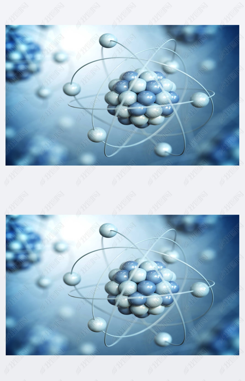 原子3d渲染质子中子和电子