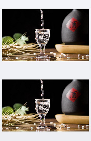 3中国酒是从木底瓶里倒进杯子里的