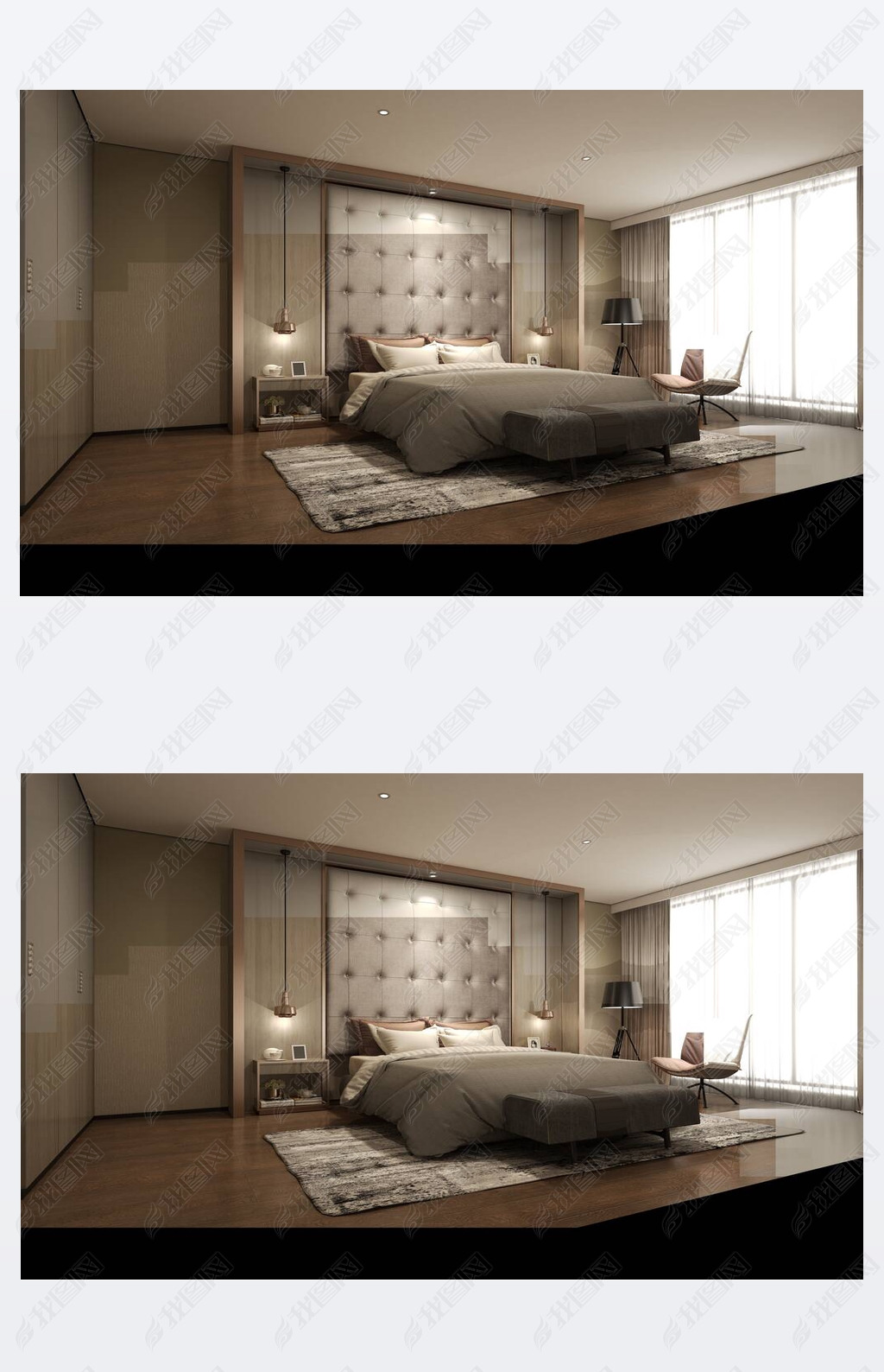 LUXURY HOTEL ROOM 360 DEGREES PANAROMIC view 3D RENDER