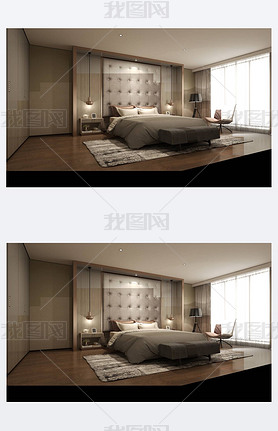 LUXURY HOTEL ROOM 360 DEGREES PANAROMIC view 3D RENDER