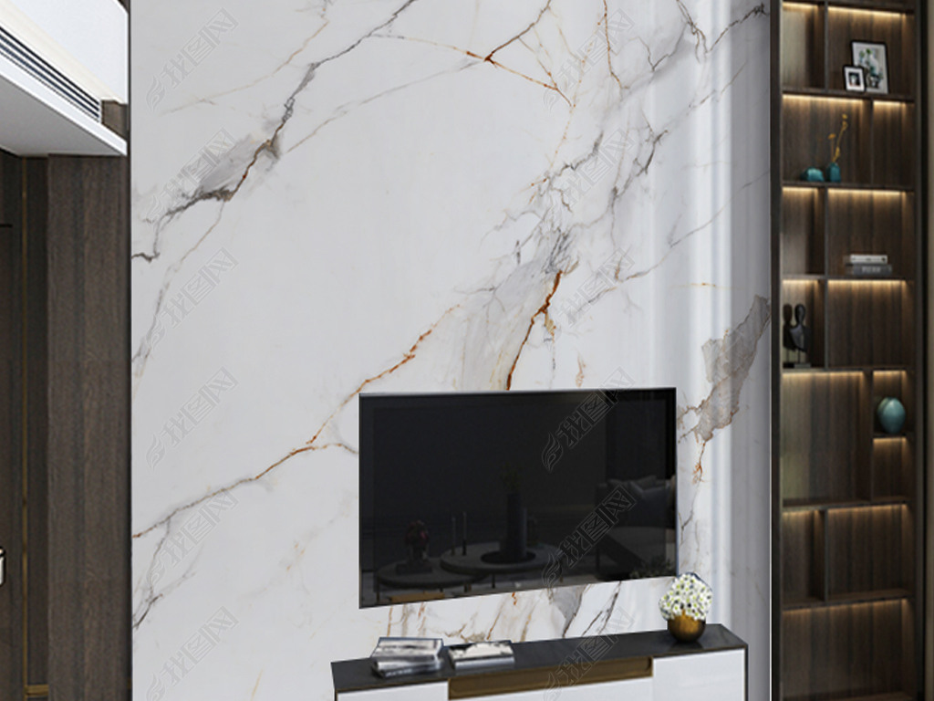 大理石纹轻奢复式电视背景墙下载-编号26058212-现代简约-我图网