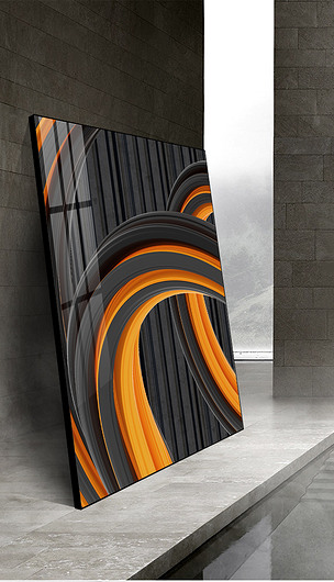 现代抽象简约立体抽象橙色爱马仕工业风装饰画