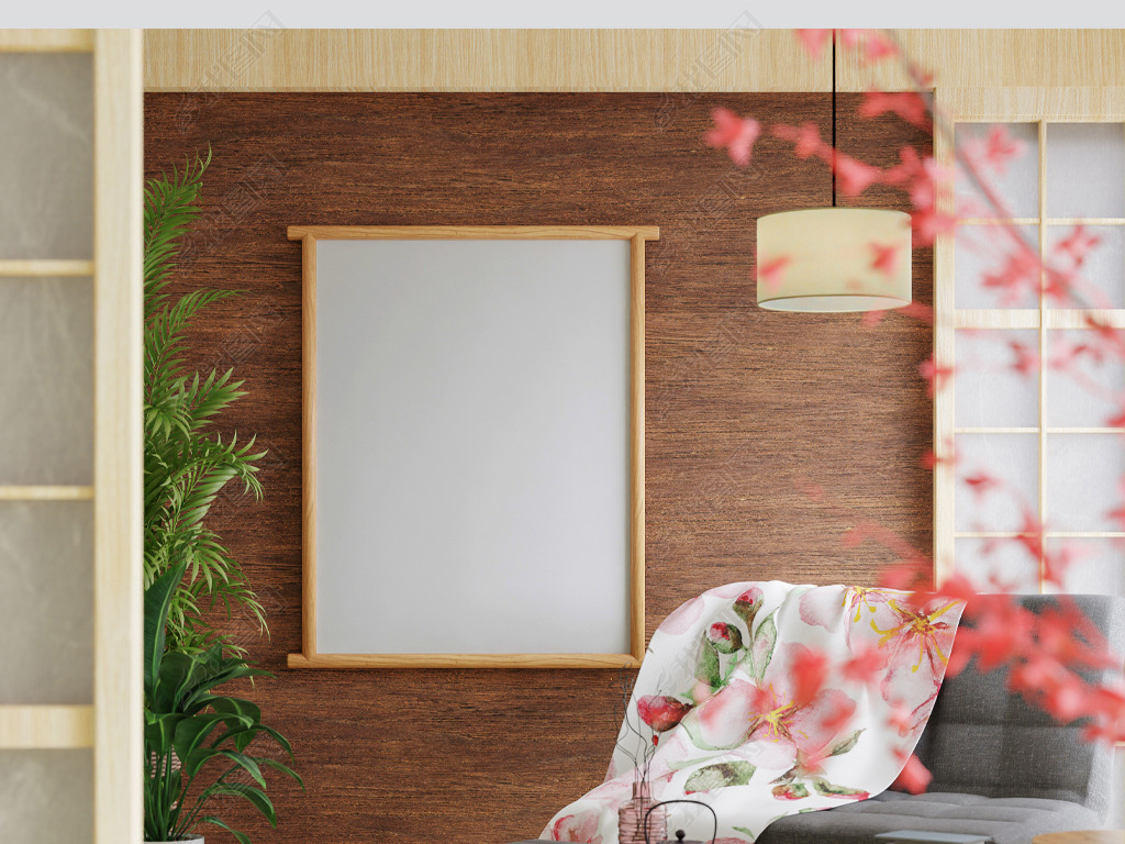 日式小清新客厅画框装饰画样机092541