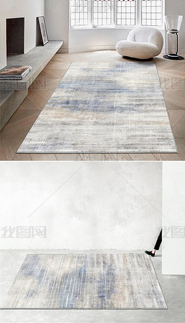 现代简约轻奢抽象条纹高端客厅地毯地垫图案设计