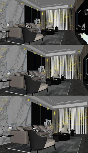 现代客厅家居3D模型