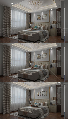 轻奢卧室3D模型