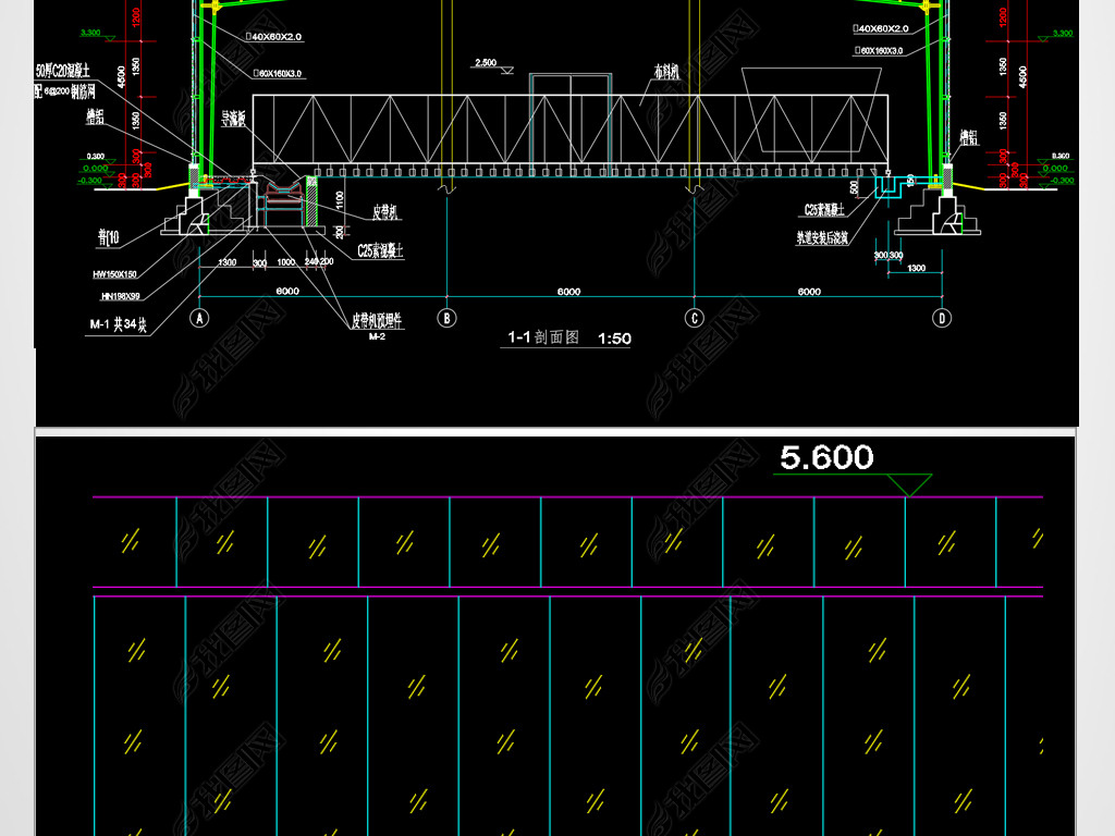 全套钢结构阳光活动板厂房CAD图