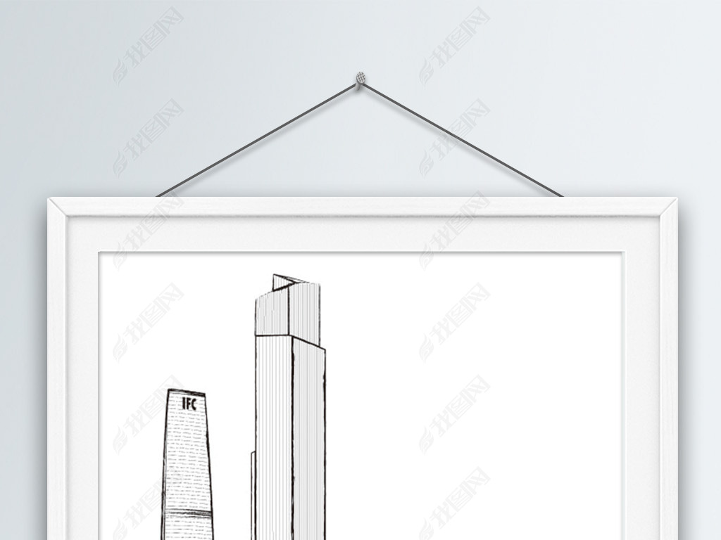 猎德大桥东塔西塔手绘矢量图下载-编号26083978-城市建筑插画-我图网
