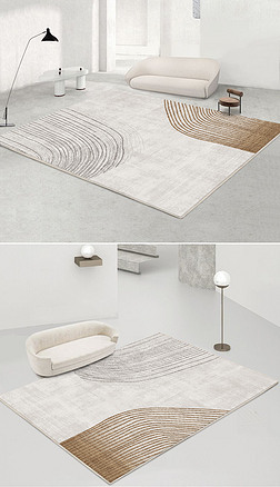 现代北欧简约抽象几何线条艺术地毯地垫图案设计
